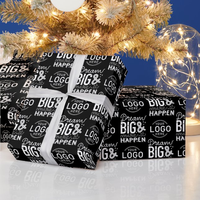 Papier Cadeau Votre logo rêve de motivation Big Black Business (Vacances)