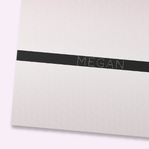 Papier Cadeau Votre nom   Blanc fin et Rose subtil Ombre Stripes