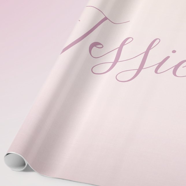 Papier Cadeau Votre nom | Elegant Script Soft Ombre (Créateur téléchargé)