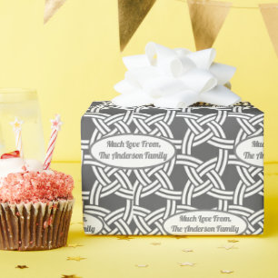 Papier Cadeau Votre nom Retro Christmas Shades of Grey MCM Wrapp