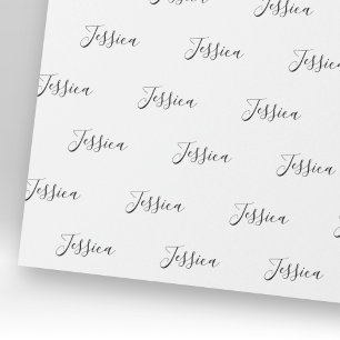 Papier Cadeau Votre nom   Script élégant