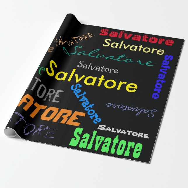 Papier Cadeau Votre papier d'emballage nommé personnalisé (Déroulé)