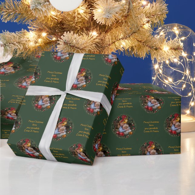 Papier Cadeau Votre photo et votre texte Noël (Vacances)