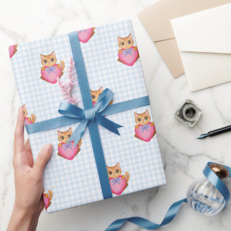 Papier Cadeau Vous êtes un chat à carreaux spécial de fête