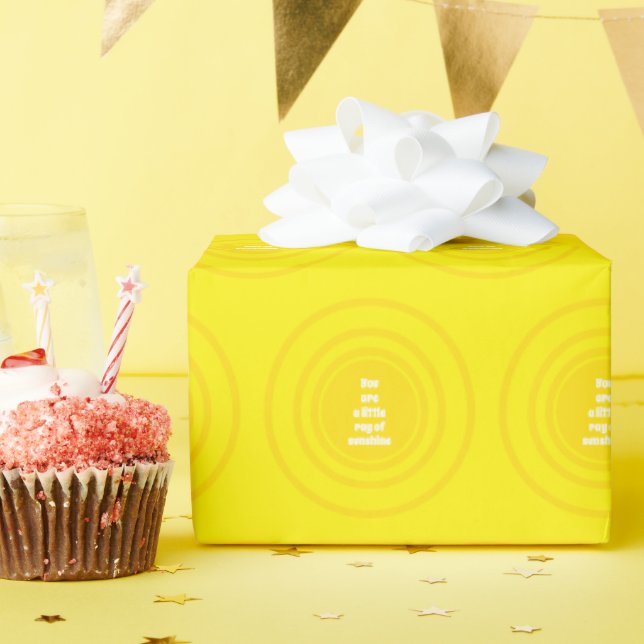 Papier Cadeau Vous êtes un petit Ray of Sunshine jaune soleil he (Fête d'anniversaire)