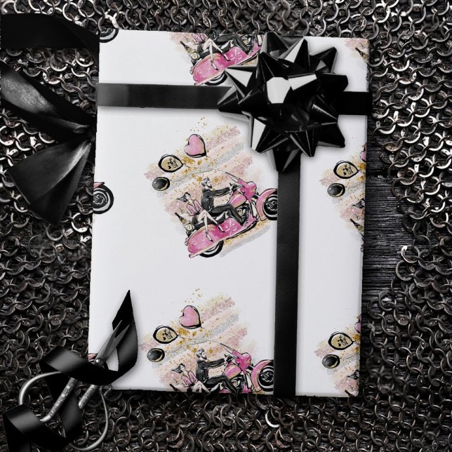 Papier Cadeau Vous Rock Mon Monde | Sublimation de motocyclette  (Créateur téléchargé)
