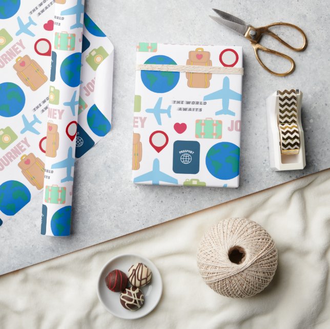 Papier Cadeau Voyage dans le monde  (Artisanat)