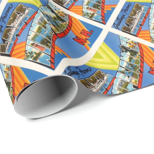 Papier Cadeau Voyage de Winnipesaukee #2 New Hampshire NH de lac (Coin rond)