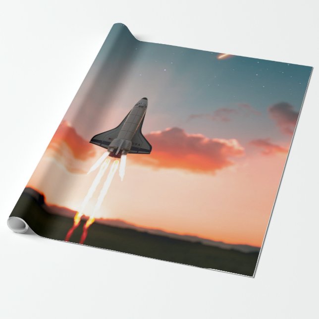 Papier Cadeau Voyage spatial (Déroulé)