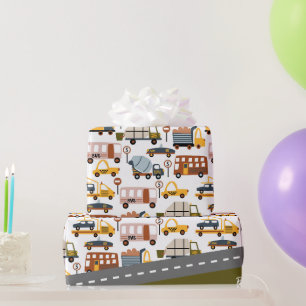 Papier Cadeau Vroom ! Vroom ! Voiture et transport Motif Garçon