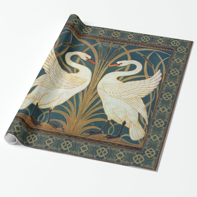 Papier Cadeau Walter Crane Swan (Déroulé)