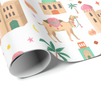 Papier Cadeau Wandering Camel Caravan Wrapping Paper