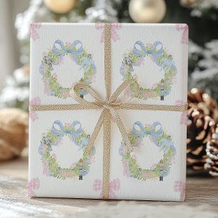 Papier Cadeau Watercolor Christmas Nutcracker Wreath