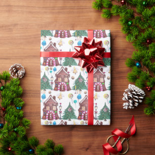 Papier Cadeau Watercolor Christmas Wonderland Motif