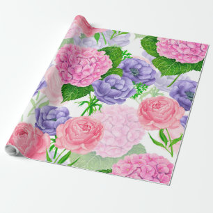 Papier Cadeau Watercolor floral pattern