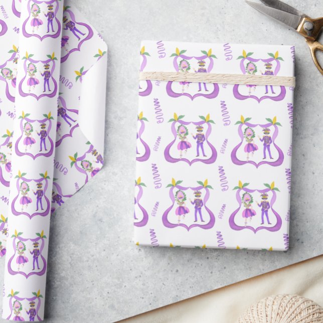 Papier Cadeau Watercolor Mardi Gras Party (Créateur téléchargé)