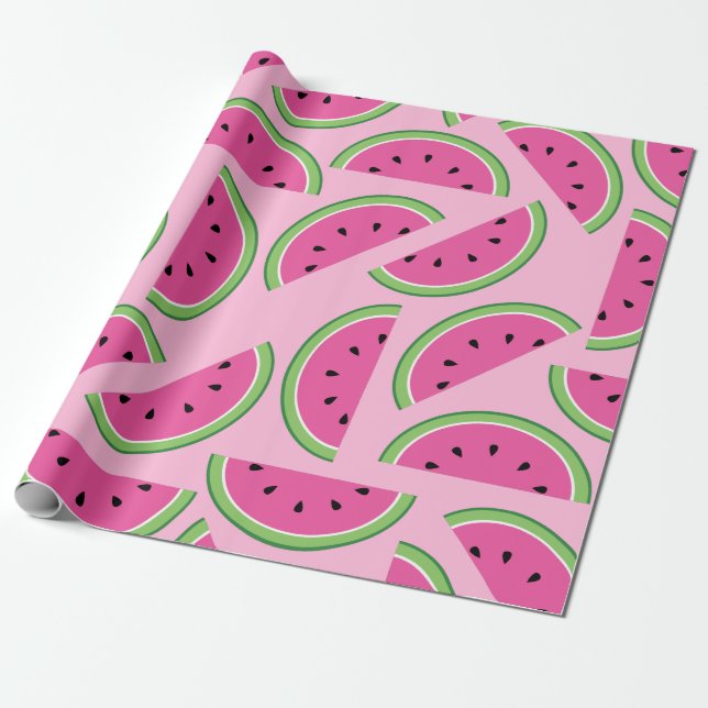 Papier Cadeau Watermelon Cute 1er Anniversaire Papier d'envelopp (Déroulé)