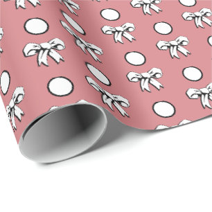Papier Cadeau Watermelon Rose et blanc Pois Showparty