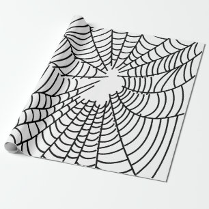 Papier Cadeau Web Black and White Spider