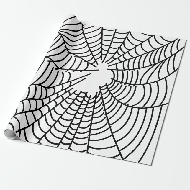 Papier Cadeau Web Black and White Spider (Déroulé)
