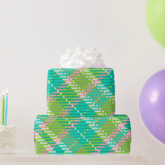Papier Cadeau Webbing Tartan Vert