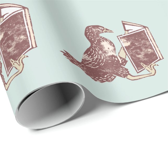 Papier Cadeau Weka Bird Lire un livre (Coin rond)