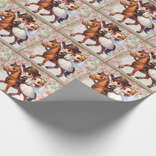Papier Cadeau Western Cowboy Cowgirl Mariage (Coin)