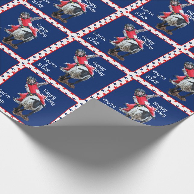 Papier Cadeau Western Rodeo Cowboy Cowgirl Mutton Busthd (Coin)