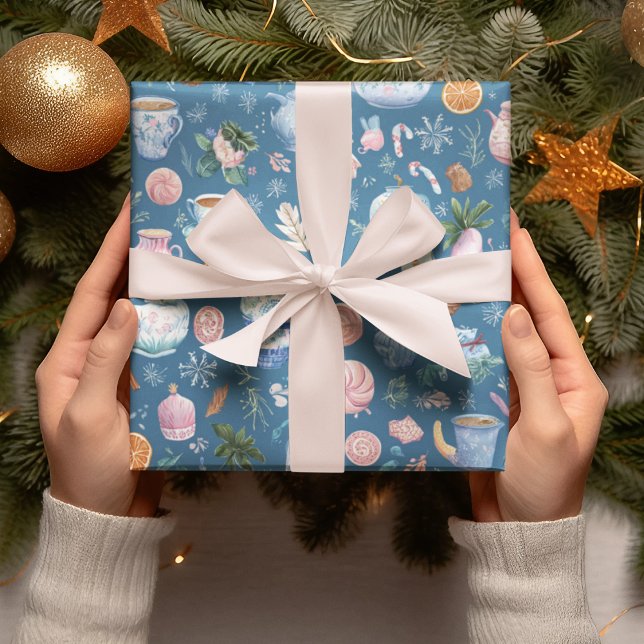 Papier Cadeau Whimsical Christmas Pattern Wrapping Paper  (Créateur téléchargé)