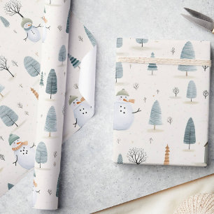 Papier Cadeau Whimsland Winter Wonderland Snowman, Noël