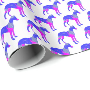 Papier Cadeau Whippet Italien Greyhound Chien Silhouette P&B Bla