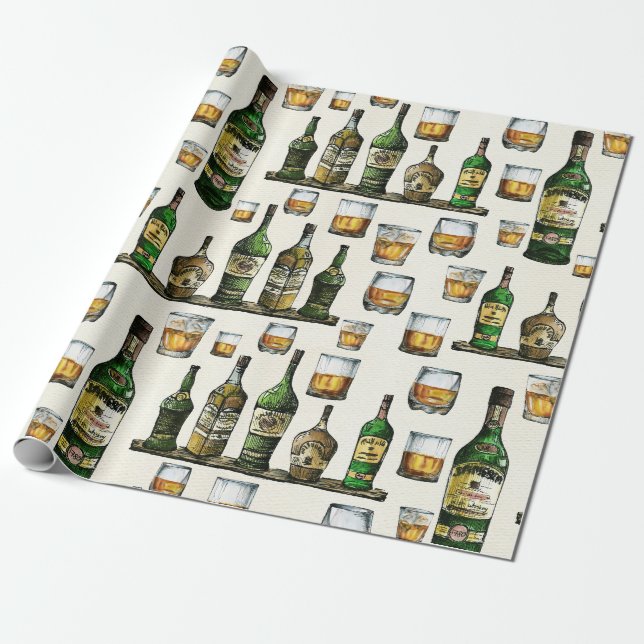 Papier Cadeau Whiskey rustique (Déroulé)