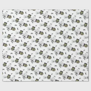 Papier Cadeau 🤍 White Frankenstein Halloween Wrap 💀 🎁