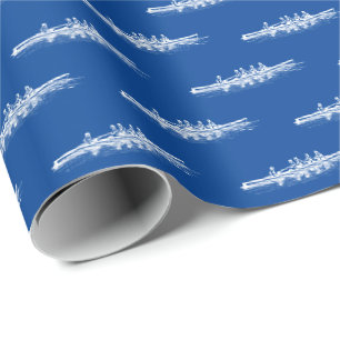 Papier Cadeau White on Blue Railers Crew Team Sports nautiques