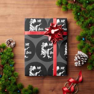 Papier Cadeau White Trex the Boss Dino