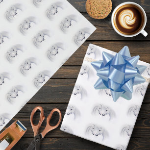 Papier Cadeau White Unicorn Love Couple