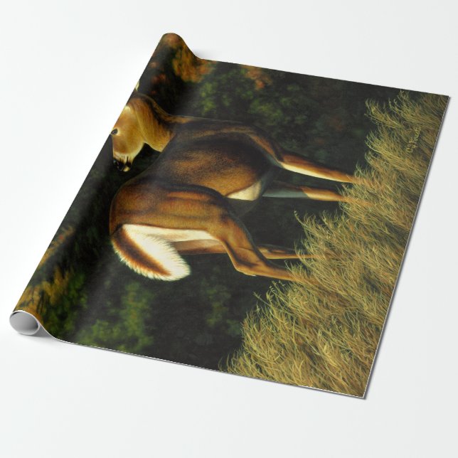 Papier Cadeau Whitetail Buck Deer à l'automne (Déroulé)