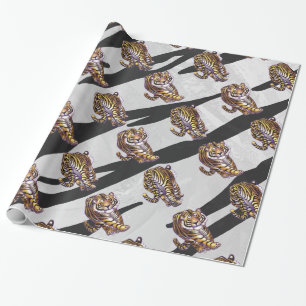 Papier Cadeau Wild Me Tiger noir et blanc