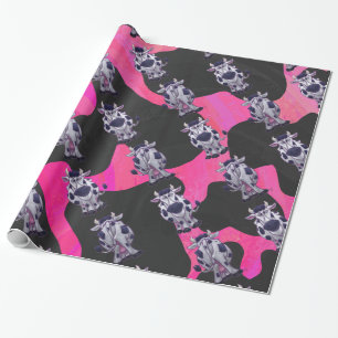 Papier Cadeau Wild Me Tiger noir et rose