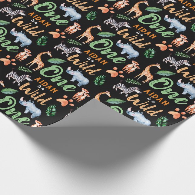 Papier Cadeau Wild One Safari Animal 1er Anniversaire Wild Thing (Coin)