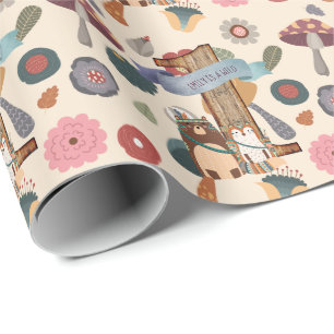 Papier Cadeau Wild One Woodland Animaux Partyware personnalisabl