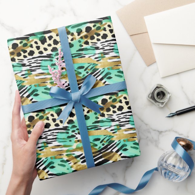 Papier Cadeau Wild Ones Safari Animaux's Fur Prints Motif (Cadeaux)