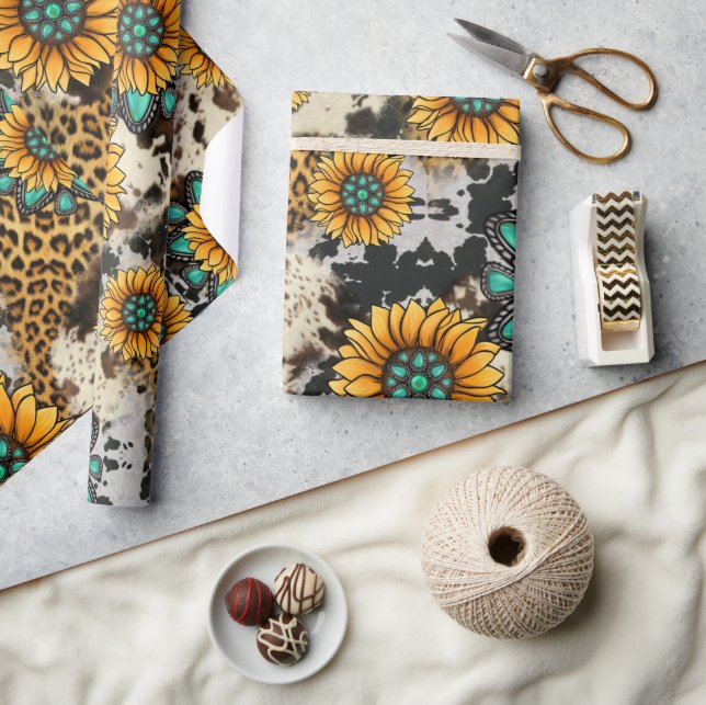 Papier Cadeau Wild Sur Les Gemmes Et Les Tournesols (Artisanat)