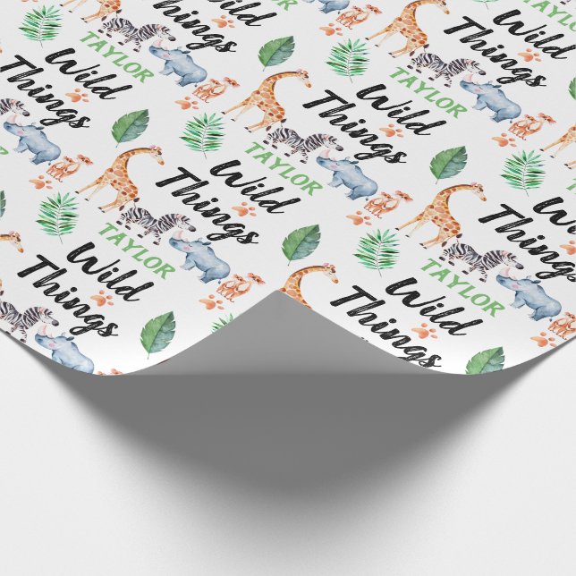 Papier Cadeau Wild Things Safari Animal Anniversaire de enfant P (Coin)