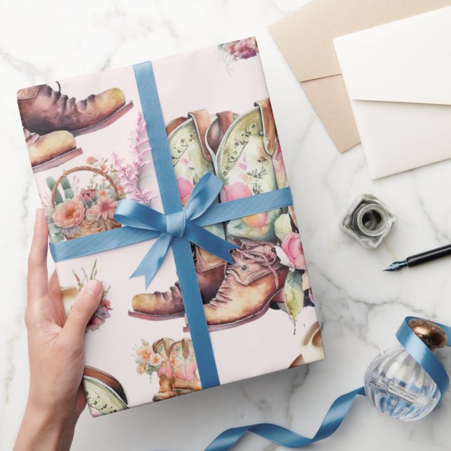 Papier Cadeau Wild West Cowgirl Pays Western Anniversaire Party (Cadeaux)