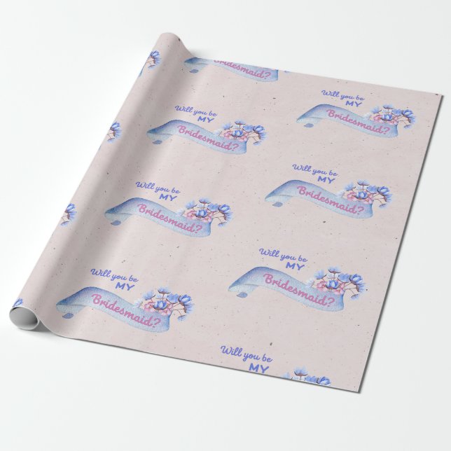 Papier Cadeau Will You Be My Bridesmaid  (Déroulé)