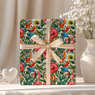 Papier Cadeau William Morris a inspiré des fleurs colorées et vi
