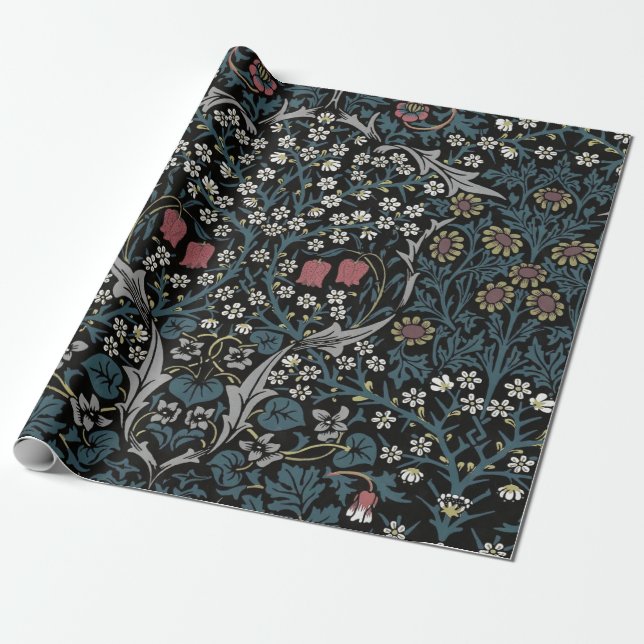 Papier Cadeau William Morris Blackthorn Floral Art Nouveau (Déroulé)
