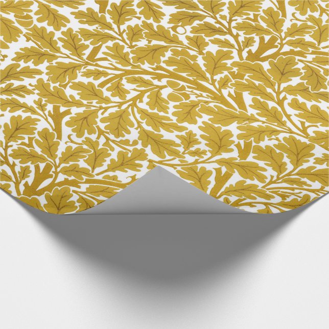 Papier Cadeau William Morris Feuilles de chêne, moutarde jaune e (Coin)