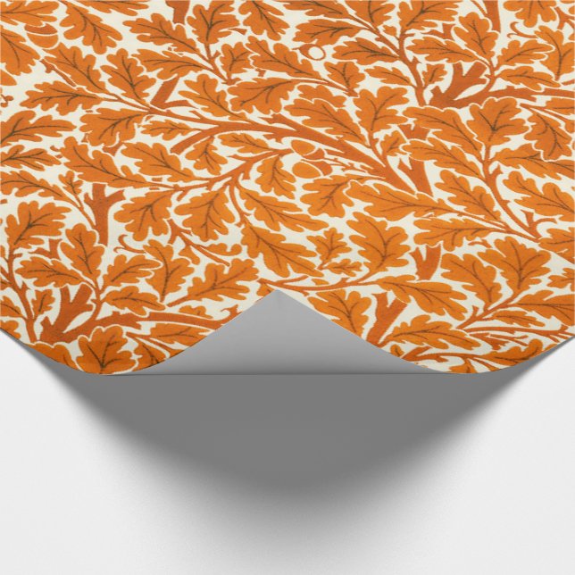 Papier Cadeau William Morris Feuilles de chêne, rouille orange e (Coin)